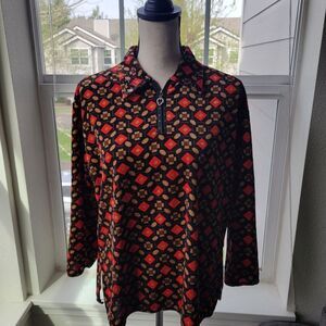 Vintage 1970's Collared Top - L